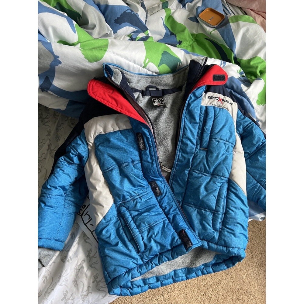 ZeroXposur Boy Youth Medium10-12 Blue Gray Winter Snow Jacket FleeceLining Wore